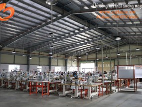 Thi công xưởng may với màu sắc nổi bật. Tại sao không?